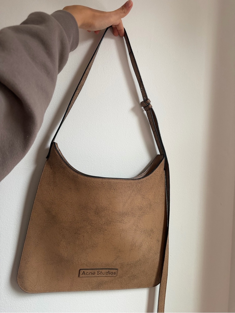 Acne Brown Suede Shoulder Bag